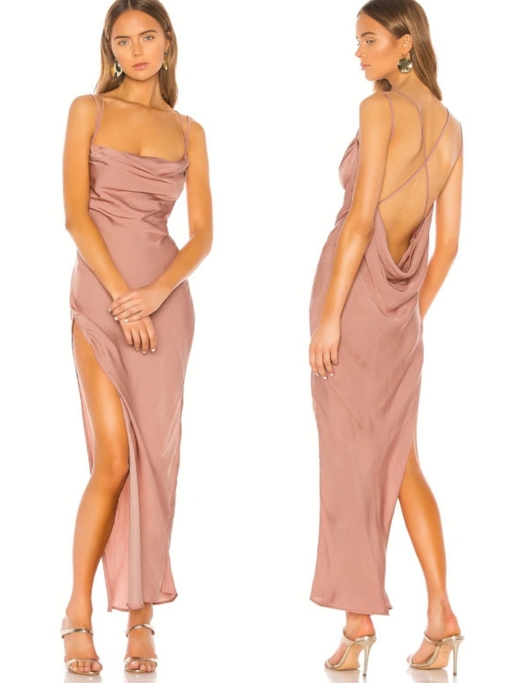 Michael Costello Braxton Dress In Dusty Rose